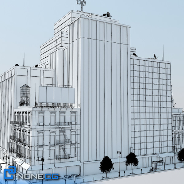 3ds max new york city block - NYC Block Set 6... by NONECG